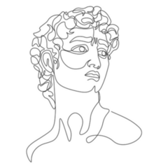 One Line Greece Mythology Sculpture Sticker