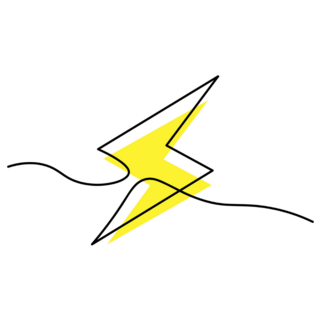 One Line Lightning Strike Sticker