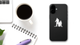 One Line Of Daddy With A Daughter On Rollers Sticker on a Phone (New) example