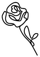 One Line Rose Design Sticker