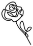 One Line Rose Design Sticker