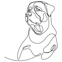 One Line Rottweiler Sticker
