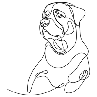 One Line Rottweiler Sticker