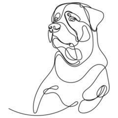 One Line Rottweiler Sticker