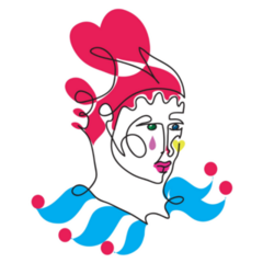 One Line Serious Clown Sticker