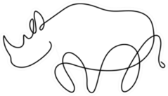 One Line Silhouette Design Of Rhino Sticker