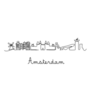 One Line Style Amsterdam City Skyline Modern Sticker