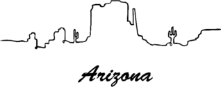 One Line Style Arizona Skyline Sticker
