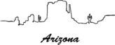 One Line Style Arizona Skyline Sticker