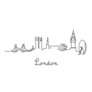 One Line Style London City Skyline Sticker