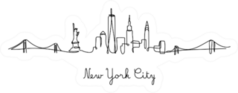 One Line Style New York City Skyline Sticker