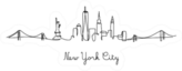 One Line Style New York City Skyline Sticker