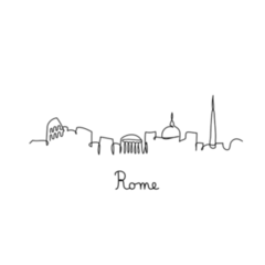 One Line Style Rome Italy City Skyline Sticker