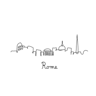 One Line Style Rome Italy City Skyline Sticker