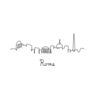 One Line Style Rome Italy City Skyline Sticker