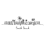 One Line Style South Beach Florida Sticker