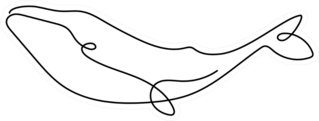 One Line Whale Sticker