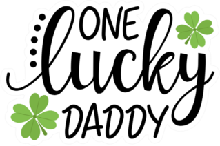 One Lucky Daddy Clover Sticker