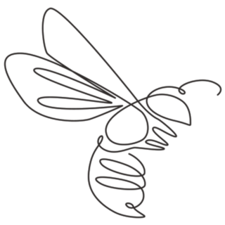 One Single Line Drawing Of Cute Bee Sticker