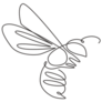 One Single Line Drawing Of Cute Bee Sticker