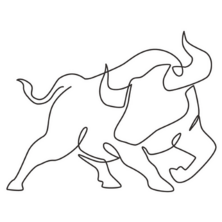 One Single Line Drawing Of Elegance Buffalo Spain Sticker