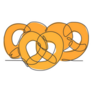 One Single Line Drawing Of Fresh Delicious Germany Pretzels Sticker