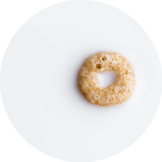 One Single Ring Cereal Isolated On White Sticker