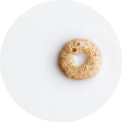 One Single Ring Cereal Isolated On White Sticker