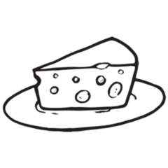 One Slice Of Cheese Hand Made Sticker