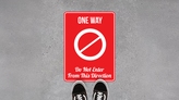 One Way Do Not Enter Floor Sticker