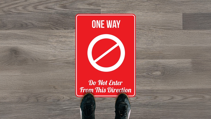 One Way Do Not Enter Floor Sticker