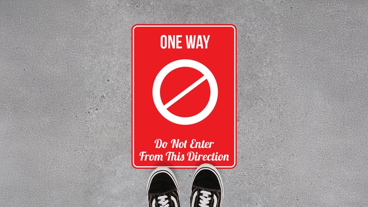 One Way Do Not Enter Floor Sticker