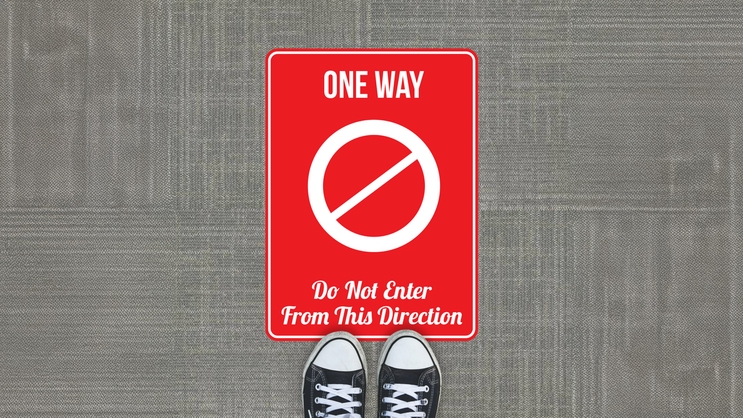 One Way Do Not Enter Floor Sticker