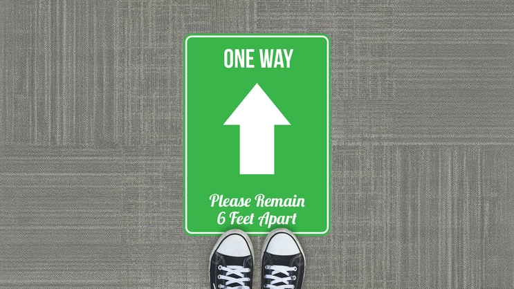 One Way Entrance Floor Sticker