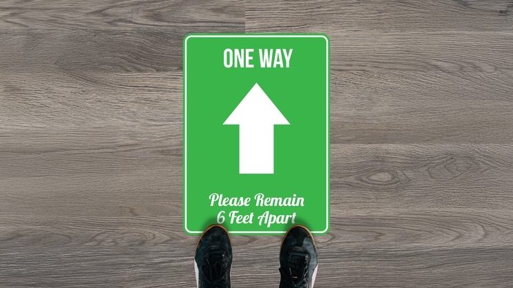 One Way Entrance Floor Sticker