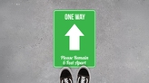 One Way Entrance Floor Sticker