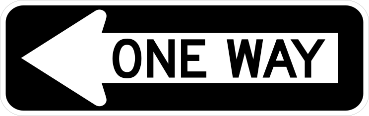 One Way, Left Arrow Sticker