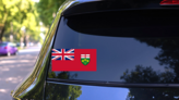 Ontario Flag Sticker on a Rear Car Window (New) example