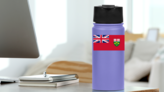 Ontario Flag Sticker on a Water Bottle (New) example