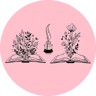 Open Book And Wild Flowers Illustration Sticker