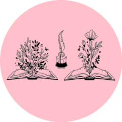 Open Book And Wild Flowers Illustration Sticker