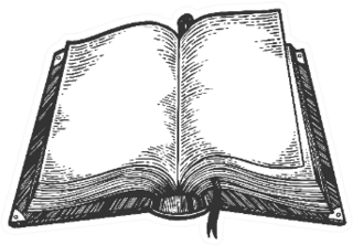 Open Book Sketch Bible Illustration Sticker