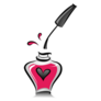 Open Heart Bottle Of Pink Nail Polish Sticker