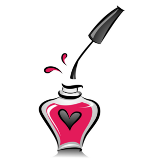 Open Heart Bottle Of Pink Nail Polish Sticker