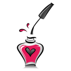 Open Heart Bottle Of Pink Nail Polish Sticker