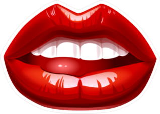 Open Mouth With Sexy Red Lips And Tongue Sticker