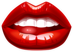 Open Mouth With Sexy Red Lips And Tongue Sticker