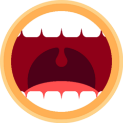 Open Mouth With Teeth And Tongue Sticker
