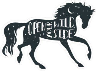 Open Your Wild Side Horse Sticker