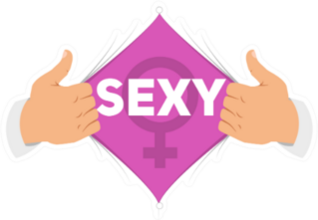 Opening Shirt Sexy Illustration Sticker